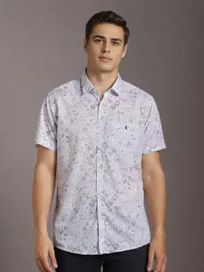 Louis Philippe Sport Slim Fit Floral Printed Spread Collar Cotton Casual Shirt