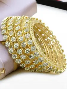 T4 JEWELS Set of 4 Stone Studded Bangles