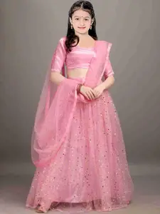 F Plus Fashion Girls Semi-Stitched Lehenga & Unstitched Blouse With Dupatta