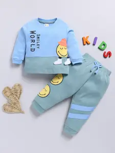 Moms Love Boys Pure Cotton Conversational Printed T-shirt and Joggers