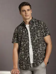 Louis Philippe Sport Slim Fit Floral Printed Spread Collar Cotton Casual Shirt