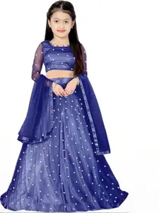 F Plus Fashion Girls Embellished Semi-Stitched Lehenga & Unstitched Blouse With Dupatta