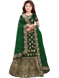 F Plus Fashion Girls Semi-Stitched Lehenga & Unstitched Blouse With Dupatta