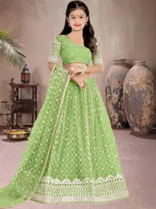 F Plus Fashion Girls Semi-Stitched Lehenga Set