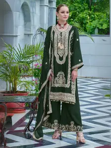 ODETTE Embroidered Semi-Stitched Dress Material