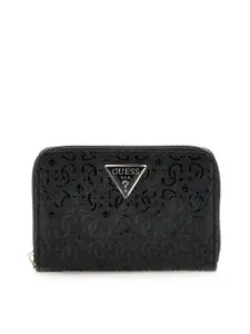 GUESS Women Self Design Zip Around Wallet