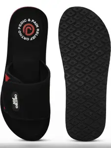 ORTHO JOY Women Black Solid Slip-On