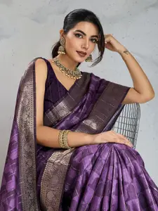 Rekha Maniyar Geometric Printed Zari Poly Silk Saree