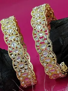 T4 JEWELS Set of 2 Kundan Bangles