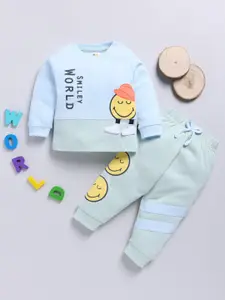 Moms Love Boys Pure Cotton Conversational Printed T-shirt and Joggers