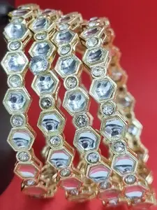 T4 JEWELS Set of 4 Kundan Bangles