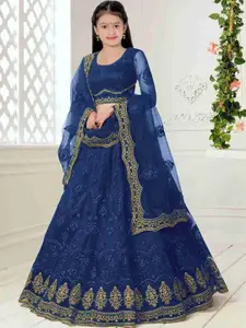 F Plus Fashion Girls Embroidered Semi-Stitched Lehenga & Unstitched Blouse With Dupatta