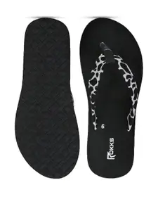 ROKKS Women Rubber Solid Flip Flops