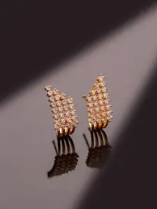 Voylla Sparkling Elegance Sunray American Diamond Contemporary Studs Earrings