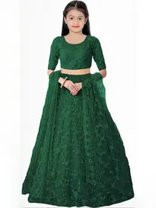 F Plus Fashion Girls Embellished Semi-Stitched Lehenga & Unstitched Blouse With Dupatta