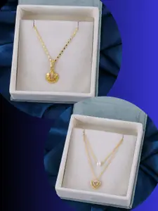 DressBerry Brass Gold-Plated Hand Painted Necklace