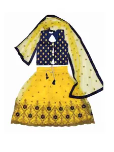 F Plus Fashion Girls Semi-Stitched Lehenga & Unstitched Blouse With Dupatta