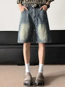 StyleCast x Revolte Men Mid-Rise Denim Shorts