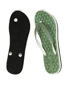 ROKKS Women Printed Rubber Flip-Flops