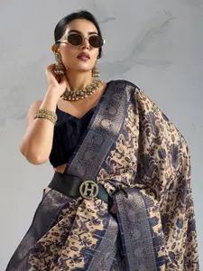 Rekha Maniyar Floral Printed Zari Saree