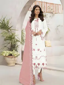 ODETTE Floral Embroidered Semi-Stitched Dress Material