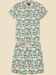 Allen Solly Junior Boys Floral Printed Casual Shirt and Shorts