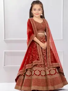 F Plus Fashion Girls Lehenga Choli with Dupatta Set