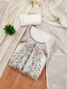 Panzora Floral Embroidered Unstitched Dress Material