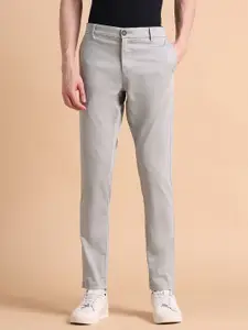 U.S. Polo Assn. Men Slim Fit Mid-Rise Flat-Front Chinos Trousers