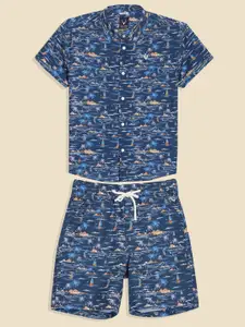 Allen Solly Junior Boys Floral Printed Casual Shirt and Shorts