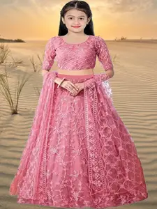F Plus Fashion Girls Lehenga Choli with Dupatta Set