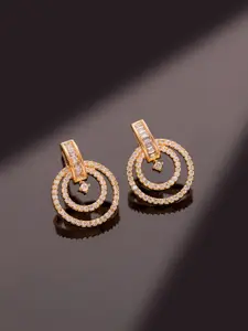 Voylla Sparkling Elegance Orbit Glow American Diamond Circular Studs Earrings