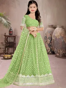 F Plus Fashion Girls Semi-Stitched Lehenga Set