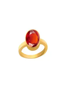 GenZcomplex Gold-Plated Brass Garnet Finger Ring