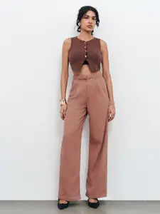 FREAKINS Women Murky Pink Belted Straight Jeans