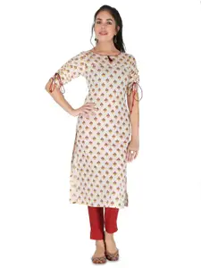 IRK Fashion Floral Printed Round Neck Straight Kurta