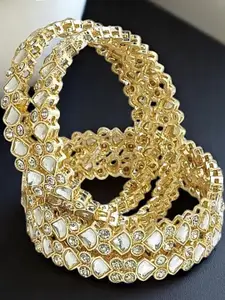 T4 JEWELS Kundan Bangles ( 4 Pieces)
