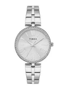 Timex Women Brass Dial & Bracelet Style Straps Analogue Watch - TWEL22500