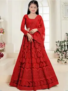 F Plus Fashion Girls Lehenga Choli with Dupatta Set