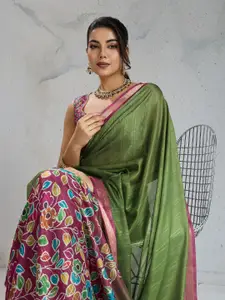 Rekha Maniyar Striped Zari Pure Chiffon Saree