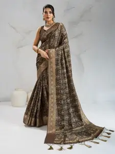 Rekha Maniyar Floral Printed Zari Saree
