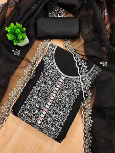 Panzora Floral Embroidered Unstitched Dress Material