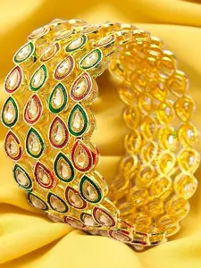 T4 JEWELS Set of 4 Kundan Bangles