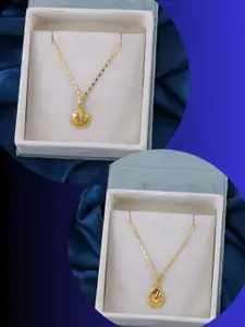 DressBerry Combo of 2 Elegant Gold-Plated Pendant Necklaces