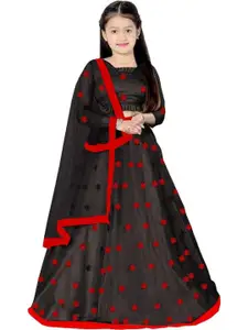 F Plus Fashion Girls Semi-Stitched Lehenga Set With Dupatta