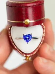 Zarkan Women Cubic Zirconia Rhodium-Plated Sterling Silver Ethnic Finger Ring