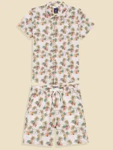Allen Solly Junior Boys Floral Printed Casual Shirt and Shorts
