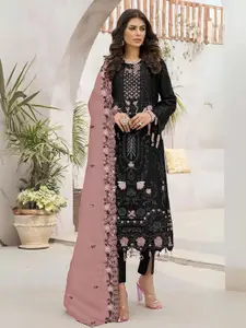 ODETTE Floral Embroidered Semi-Stitched Dress Material