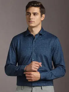 Louis Philippe Slim Fit Floral Printed Spread Collar Cotton Formal Shirt