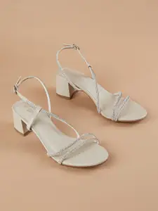 Ginger by Lifestyle Women Embellished Strappy Block Heel Sandals